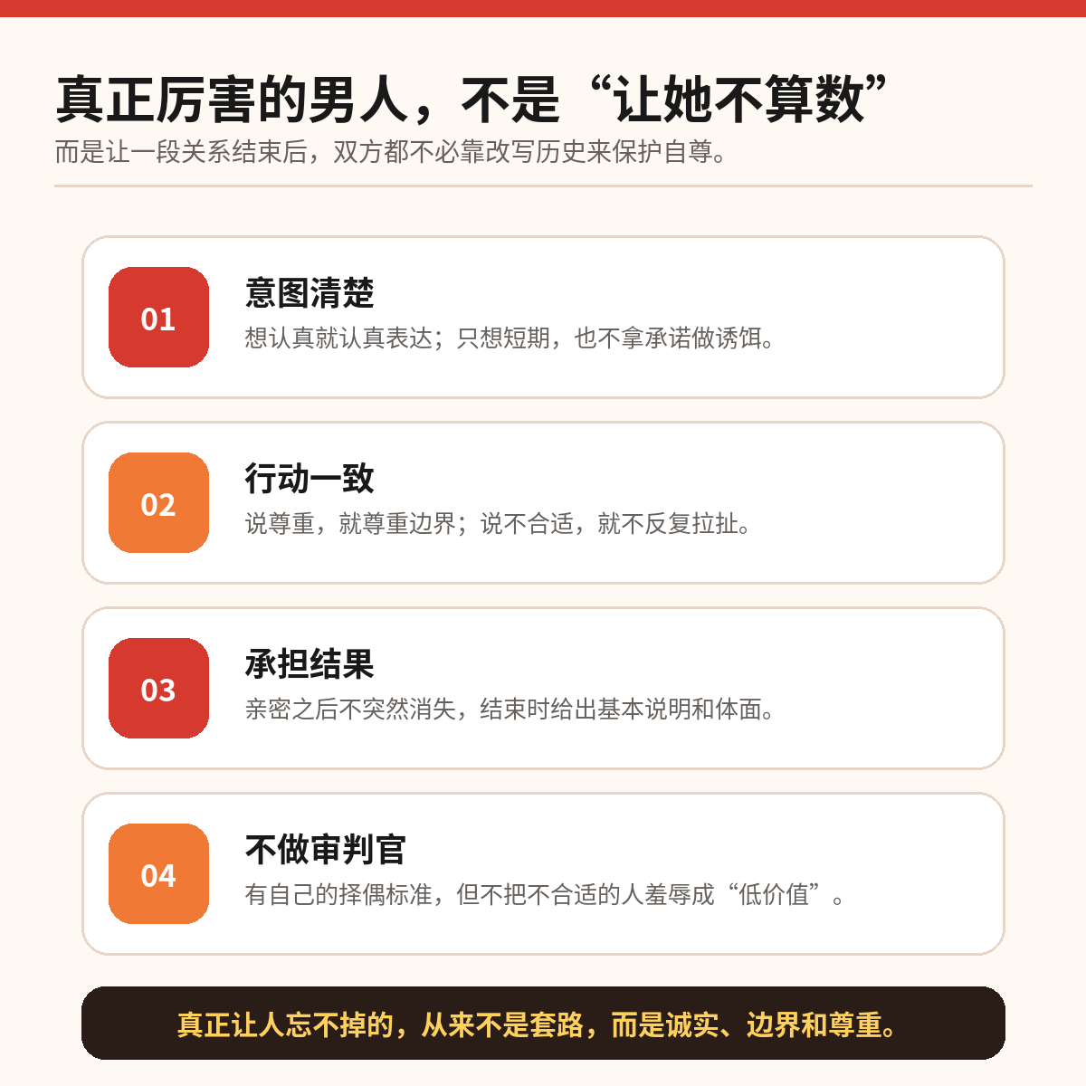 真正值得成为的男人:意图清楚、行动一致、承担结果、尊重边界