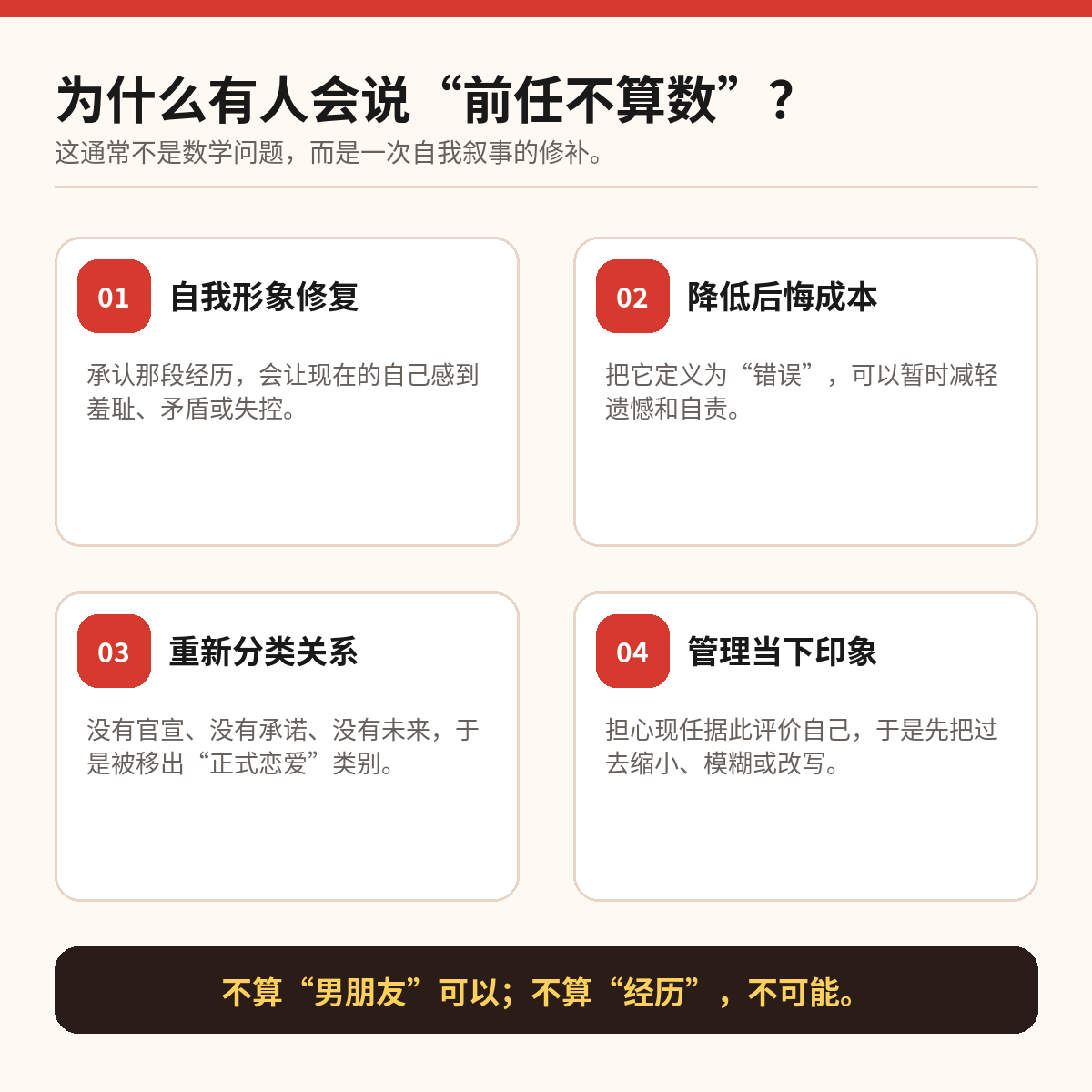 为什么有人会说前任不算数:四种心理原因