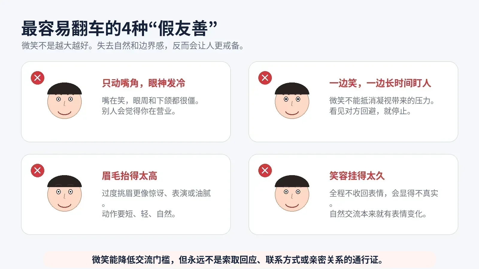 微笑表情管理中最常见的4种错误