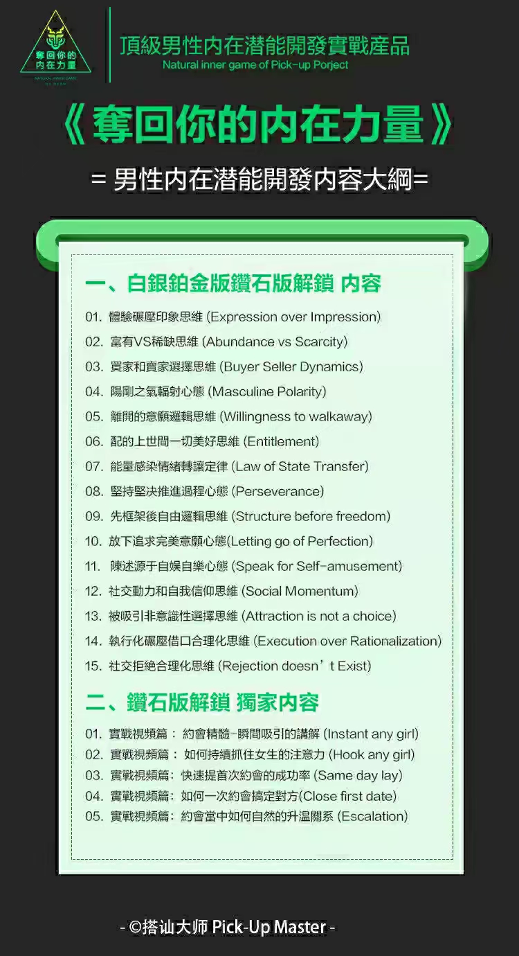 瑞恩情感课程《夺回你的内在力量》钻石版百度云下载【091504】