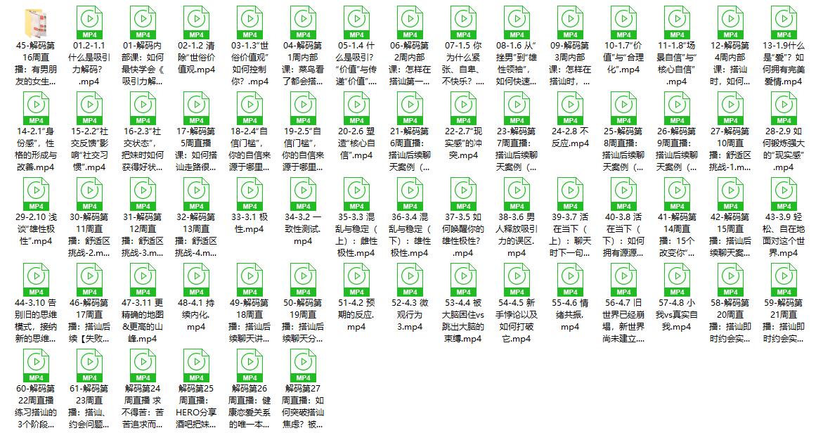 [25.8GB]爱上情感《吸引力解码私教课》价值9800