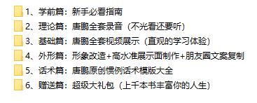 [13.6GB]唐鹏恋爱学《网络课》